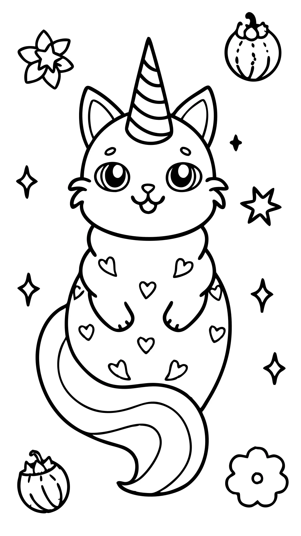 kitty corn coloring page